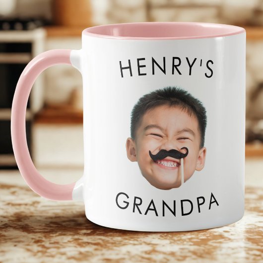 Grand-père Anniversaire, Visage bébé, Mug pour gra