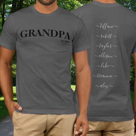 Grand-père avec des noms d'enfants Année T-shirt