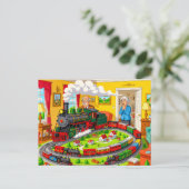 Grand-père avec train à vapeur sur un grand modèle (Debout devant)