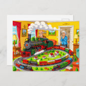 Grand-père avec train à vapeur sur un grand modèle (Devant / Derrière)