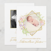 Grand-père Baby Girl Faire-part (Devant / Derrière)