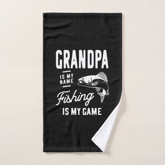Grand-Père Est Mon Nom Pêche Est Mon Jeu Cadeau (Serviette à main)