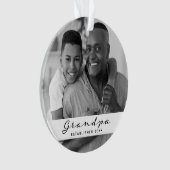 Grand-Père Établi | Coeur photo noir et blanc (devant)