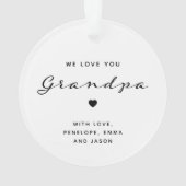 Grand-Père Établi | Coeur photo noir et blanc (dos)