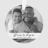 Grand-Père Établi | Coeur photo noir et blanc (devant)