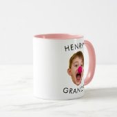 Grand-père Mug Cadeau, Baby Face Papa, Custom Face (Devant droit)