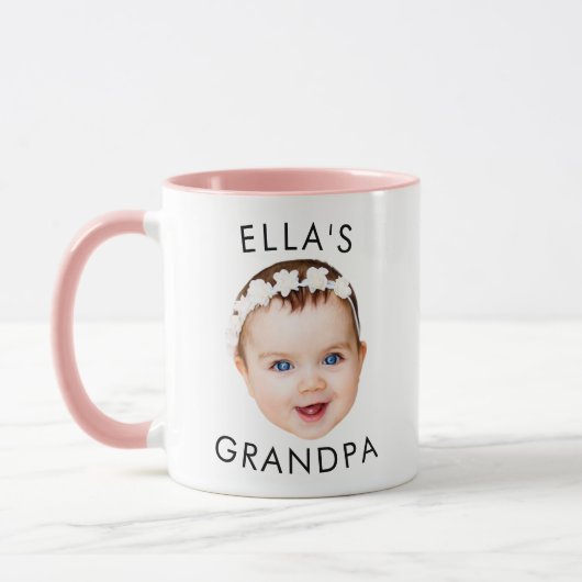 Grand-père Mug Cadeau, Bébé Photo Mug, Bébé Face C (Gauche)