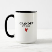 Grand-père noir blanc Faire-part de naissance Mug (Gauche)