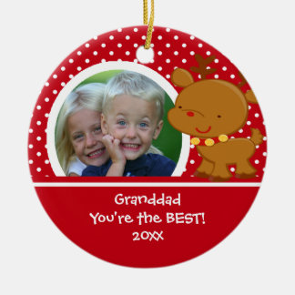 Grand-père Photo Reindeer Ornement de Noël