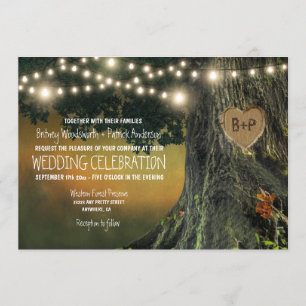 Grand-père sculpté Oak Tree Mariage Invitations