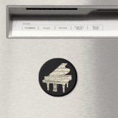 Grand Piano and Music Notes Magneet (Insitu (Vaatwasser))