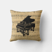 Grand Piano Antiek French Sheet Music Kussen (Achterkant)