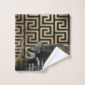 Grand piano avec Gold grecque clé frontière du con (Gant de toilette)