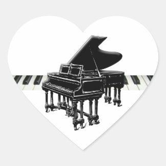 Grand Piano en Keyboard Hart Sticker