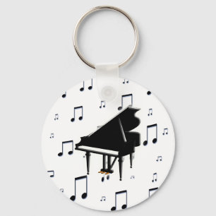 Grand Piano en Muzieknoten Sleutelhanger