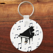 Grand Piano en Muzieknoten Sleutelhanger (Voorkant)