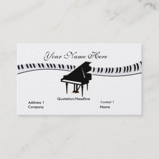 Grand piano et Carte de visite de clavier (Devant)