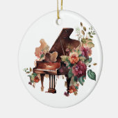 Grand piano et ornement de Noël floral (Gauche)