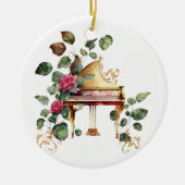 Grand piano et ornement de Noël floral (Devant)