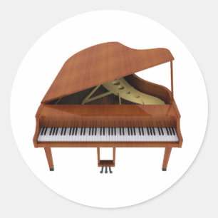 Grand Piano: Houtafwerking: 3D-model: Ronde Sticker