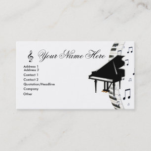 Grand Piano Keyboardn-Muzieknoten en G-Clef Visitekaartje