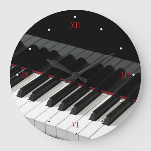 Grand Piano Keys Wall klok (Voorkant)