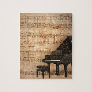 Grand Piano met Muzieknoten Legpuzzel