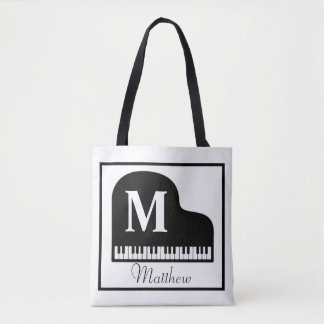 Grand Piano Monogram Pianist personaliseren Draagtas