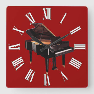 Grand Piano Music Horloge murale de l'amoureux