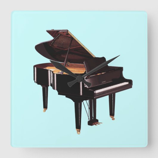 Grand Piano Music Lover's Wall Clock Vierkante Klok (Voorkant)