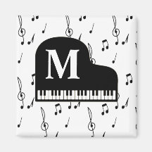 Grand Piano Music Note Monogram Pianist