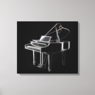 Grand Piano Musical Classical Instrument Canvas Afdruk