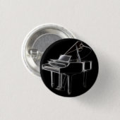 Grand Piano Musical Classical Instrument Ronde Button 3,2 Cm (Voorkant /achterkant)