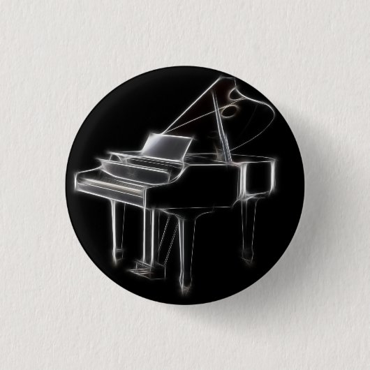 Grand Piano Musical Classical Instrument Ronde Button 3,2 Cm (Voorkant)