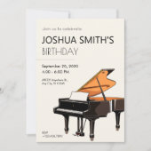 Grand Piano musique anniversaire Invitation (Devant)