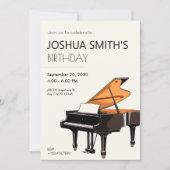 Grand Piano musique anniversaire Invitation (Devant)