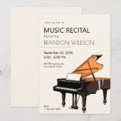 Grand Piano muziek Kaart (Voorkant / Achterkant)