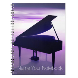 Grand Piano op Sunset Beach Music-laptop Notitieboek