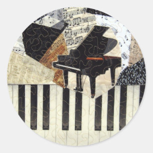 Grand Piano Ronde Sticker