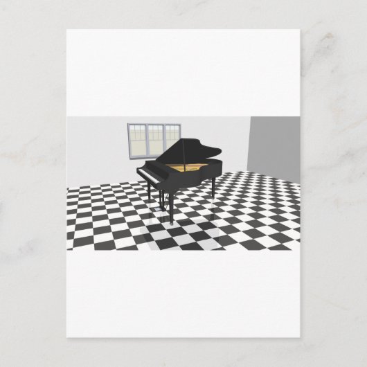 Grand Piano & Tile Floor: 3D-model: Briefkaart (Voorkant)