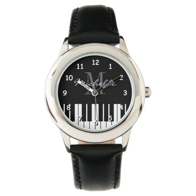 Grand piano toetsen kinder horloge met aangepaste  (Voorkant)
