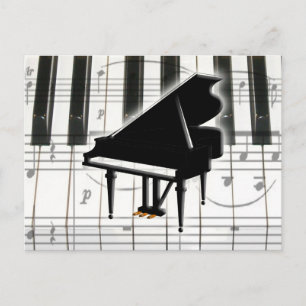 Grand Piano-toetsenbord en -notities Briefkaart