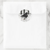 Grand Piano-toetsenbord en -notities Ronde Sticker (Tas)