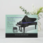 Grand Piano-uitnodiging Kaart (Staand voorkant)