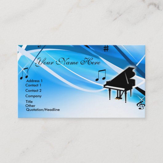 Grand Piano Visitekaartje (Voorkant)