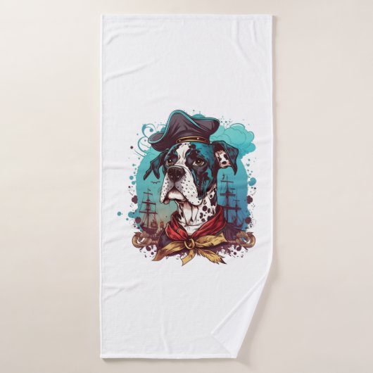 Grand pirate de chien Dane (Serviette de bain)