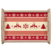 Grand plateau de service de Noël, naturel
