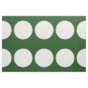 Grand pois blanc sur le tissu vert-foncé