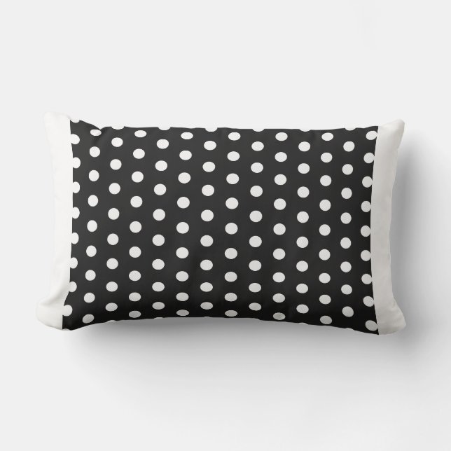 Grand pois noir et blanc coussin (Recto)