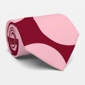 Grand pois rose sur la cravate de Bourgogne (Roulé)